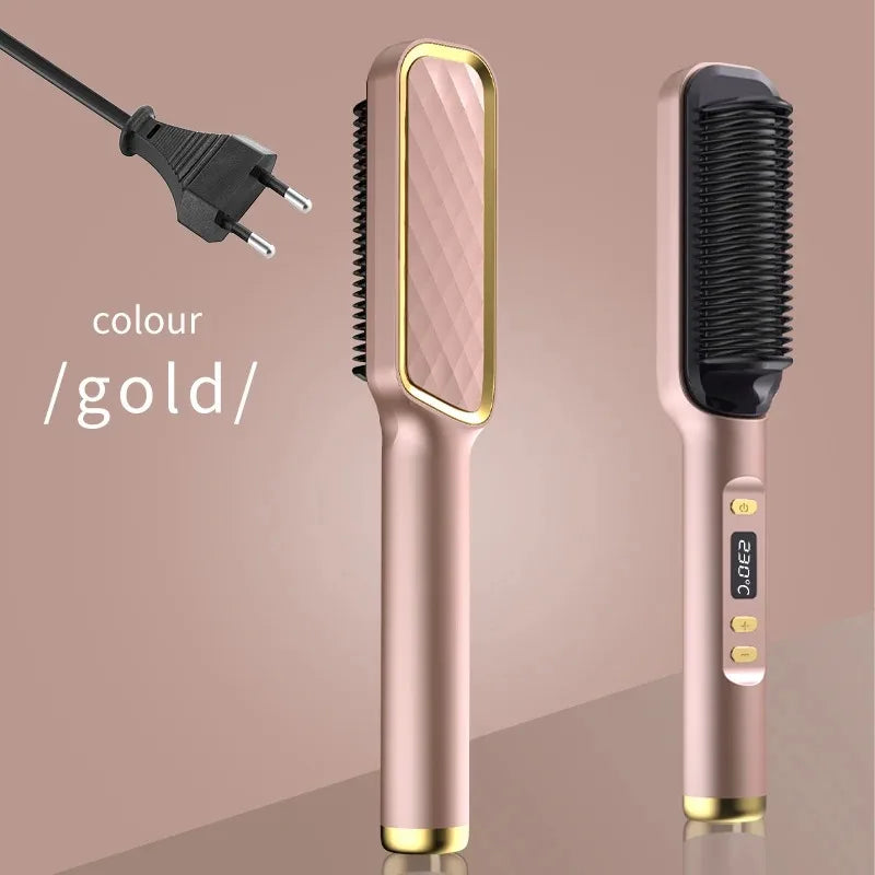 Electric Hot Comb Straight Hair Straightener Brush