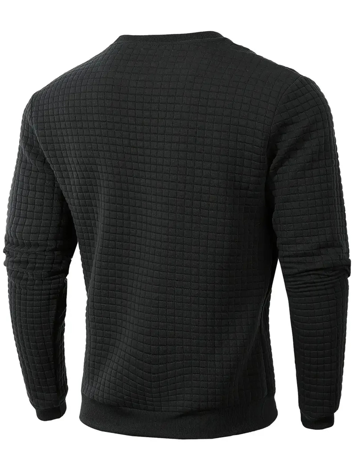 Men's Casual Jacquard Check Pullover Sweatshirt