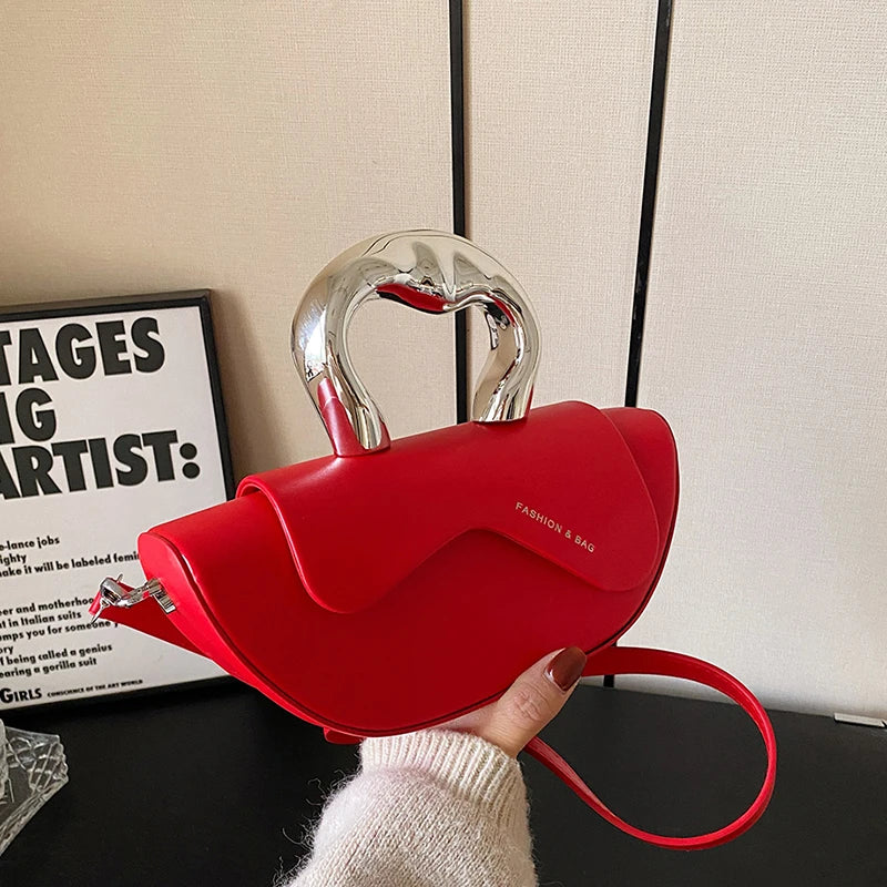 Solid PU Shoulder Bag with Hasp Compartment