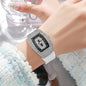 Women Silicone Jelly Quartz Tonneau Watch