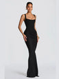Women Strapless Lace Trim Bodycon Dress