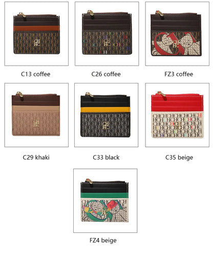 CH Women's Zipper Wallet with Letter Decoration