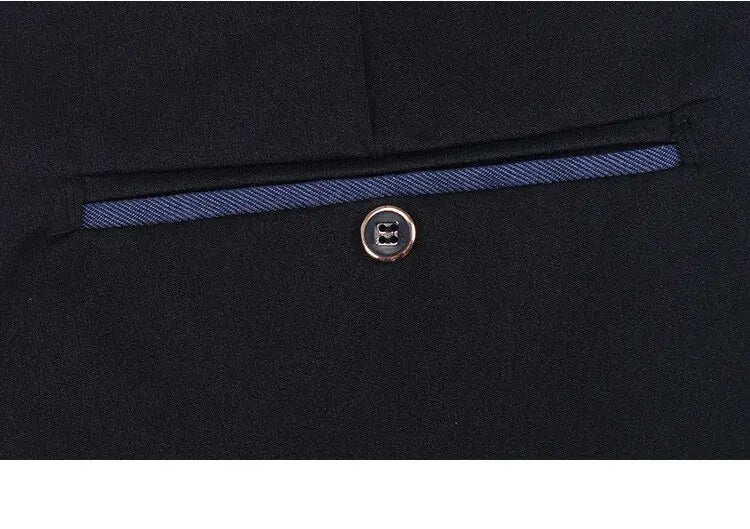 Men's Casual Elastic Straight Pants Black Blue