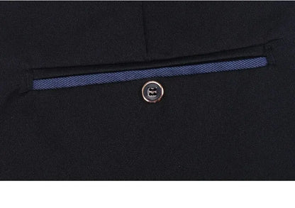 Men's Casual Elastic Straight Pants Black Blue