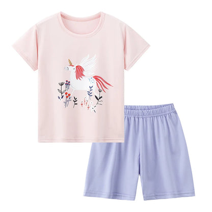 Children's Summer Short Sleeve Shorts Set