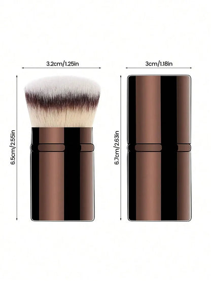 Retractable Makeup Brush with Synthetic Hair