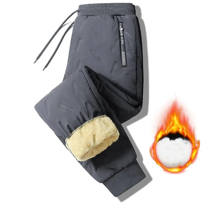 Warm Plush Sports Pants for Women with Drawstring