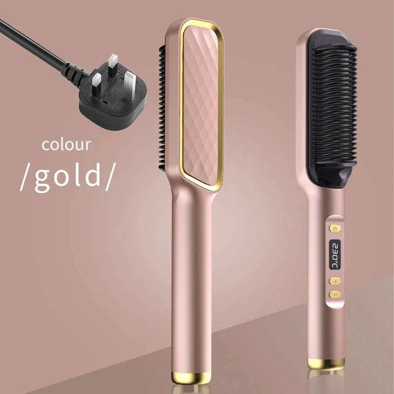 Electric Hot Comb Straight Hair Straightener Brush