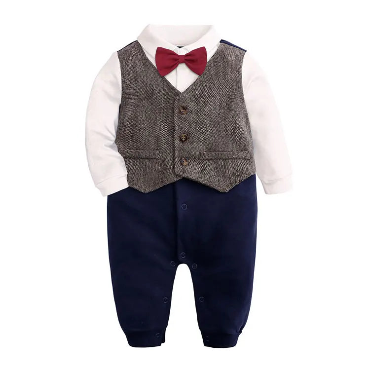 Cotton Long Sleeve Baby Rompers for Boys 0-24 Months