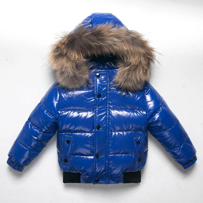 Black Down Winter Parka Jacket for Boys and Girls