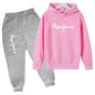 Leisure Letter Print Hoodie and Pants Tracksuit Set