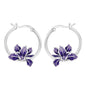 S925 Sterling Silver Iris Flower Hoop Earrings for Women