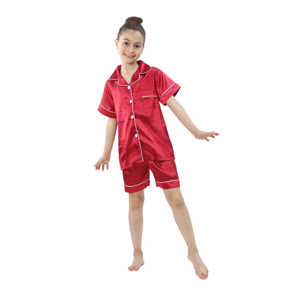 Silk Satin Pajamas Set for Kids