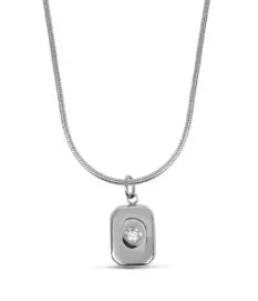 Vintage Textured Stainless Steel Necklace