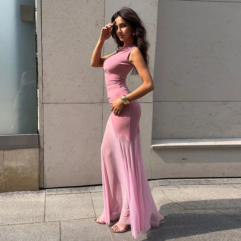 Ticketsx Off Shoulder Backless Slim Long Dress