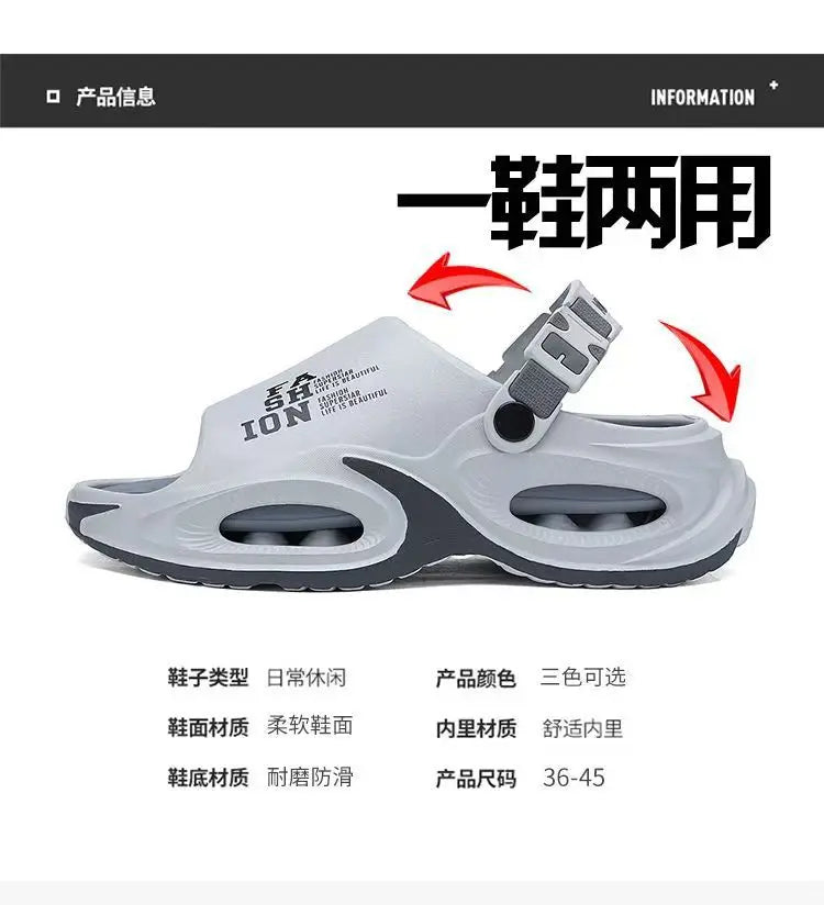 Men's Waterproof Slip On Sandals with Thick Sole