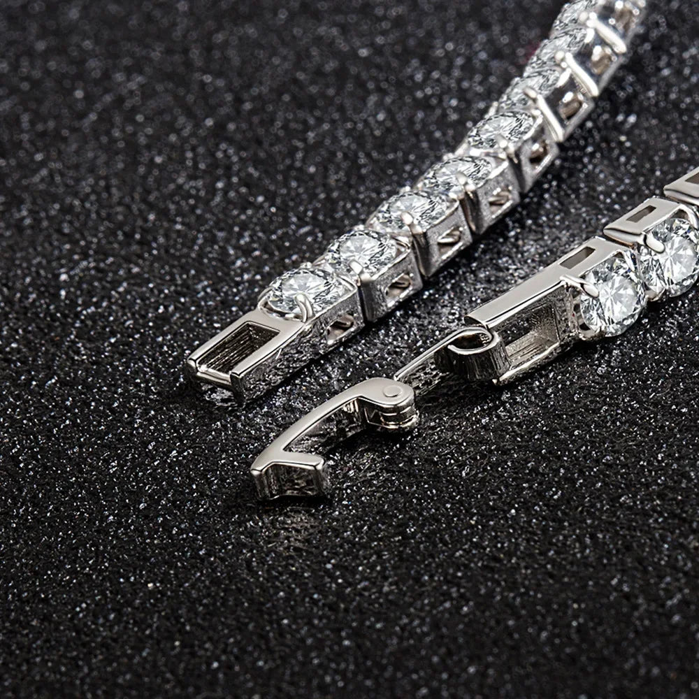 S925 Sterling Silver Zirconia Tennis Ball Bracelet 4mm