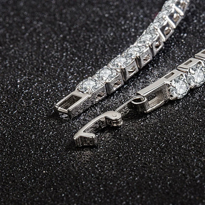 S925 Sterling Silver Zirconia Tennis Ball Bracelet 4mm
