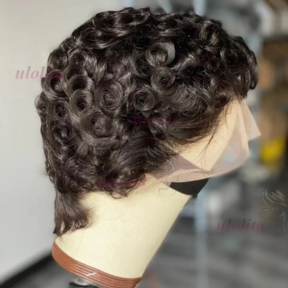 Chioma Curly Pixie Cut Wig Short Bob Human Hair Black