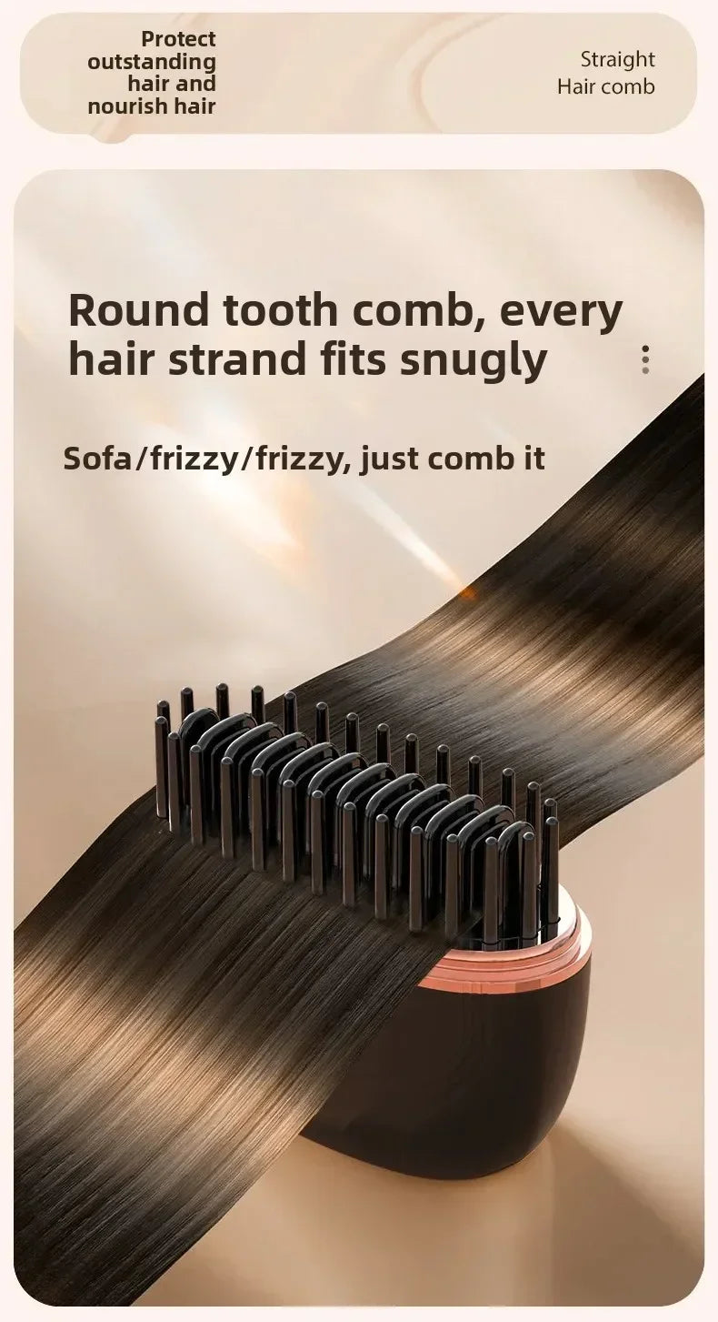 Mini Rechargeable Hair Straightener Brush Portable