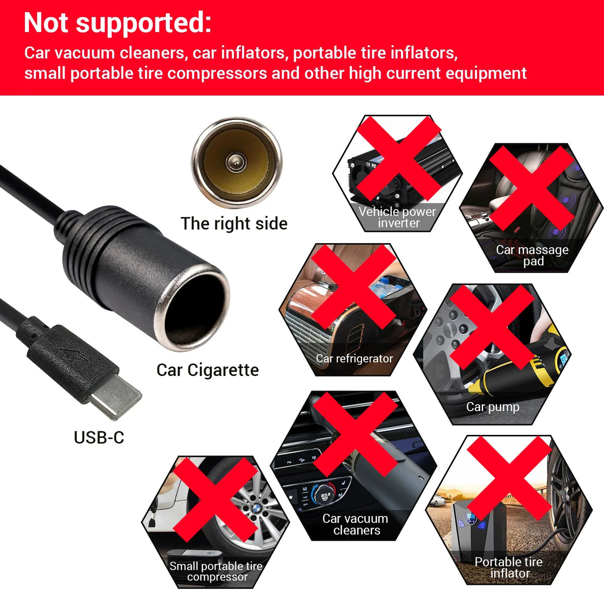 5V 2A USB to 12V Cigarette Lighter Socket Adapter