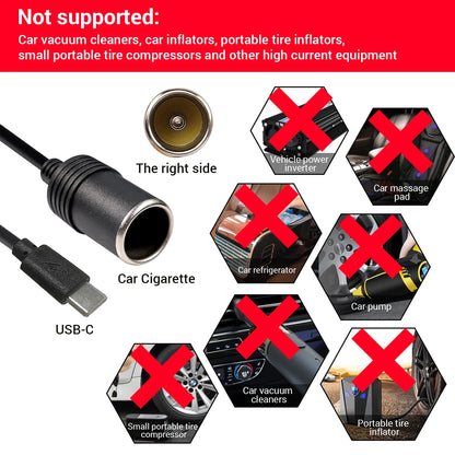 5V 2A USB to 12V Cigarette Lighter Socket Adapter