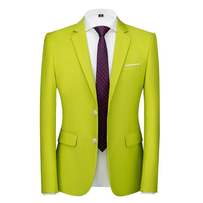 Men's Solid Color Formal Suit Jacket Slim Fit Blazer