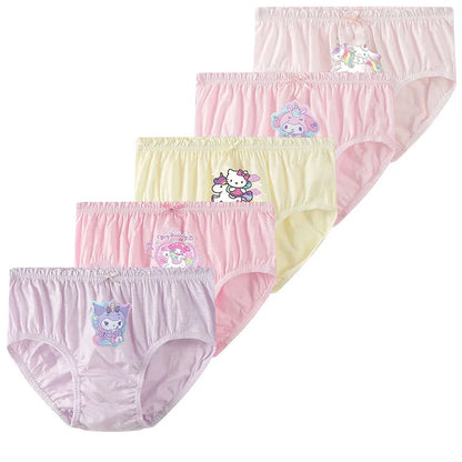 Cotton Girls Briefs with Cartoon Characters
