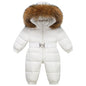 Children's Waterproof Hooded Down Snowsuit for Winter