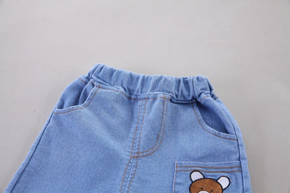 Boys Cartoon Bear T-Shirt and Shorts Set