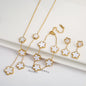 18k Gold-Plated Five-Leaf Flower Jewelry Set