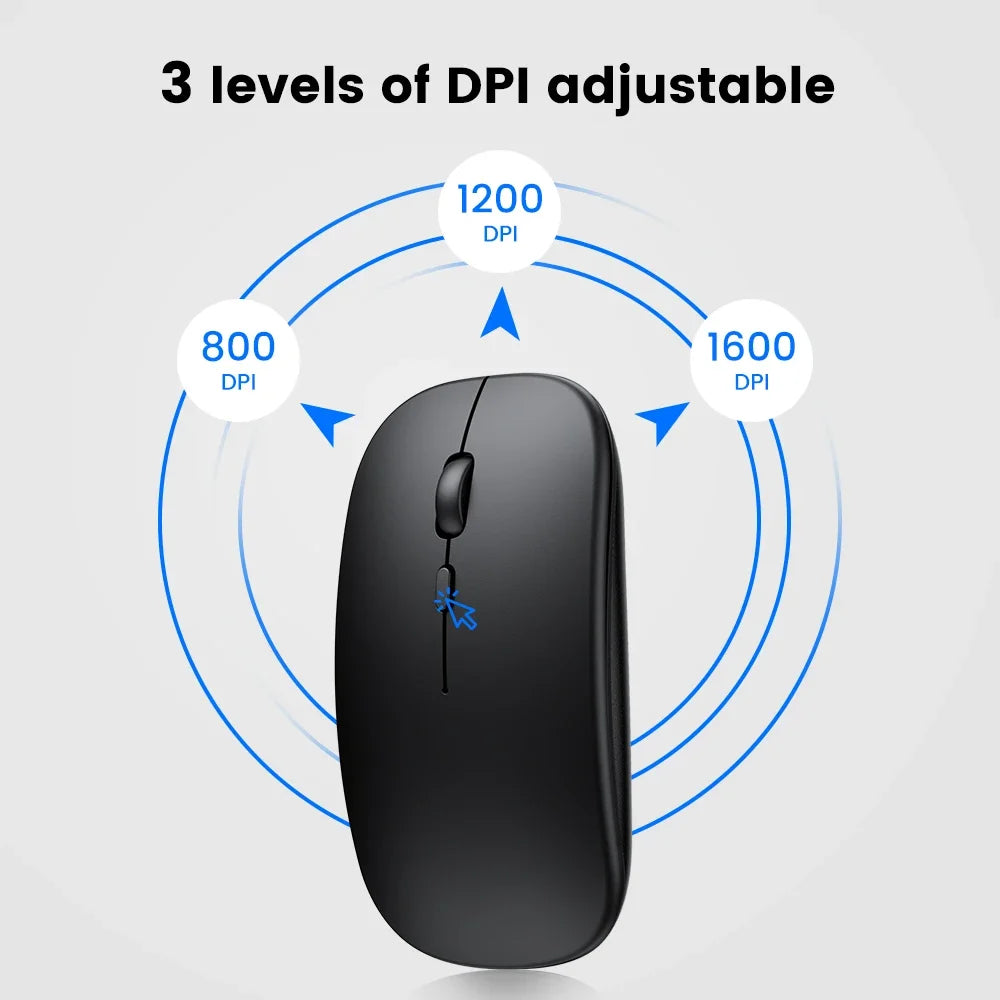 Rechargeable Wireless Mouse Dual Modes for PC and Laptop