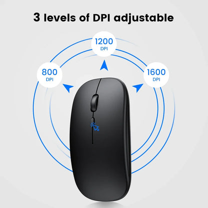 Rechargeable Wireless Mouse Dual Modes for PC and Laptop