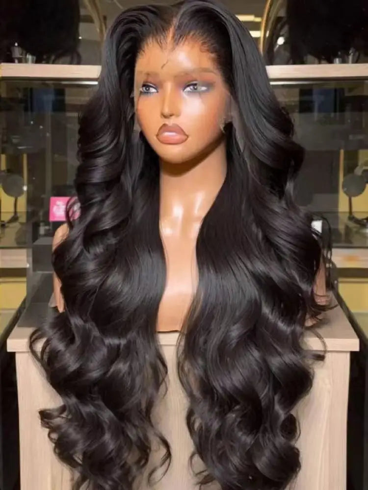 Natural Black Body Wave Lace Wig 40 42 Inches