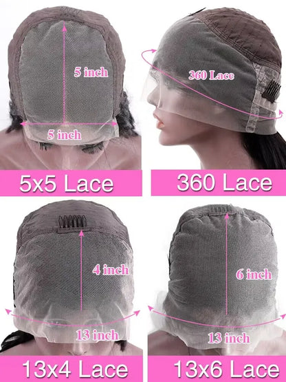 HD Transparent Bone Straight Lace Front Wig 40 46 Inch Brazilian Hair