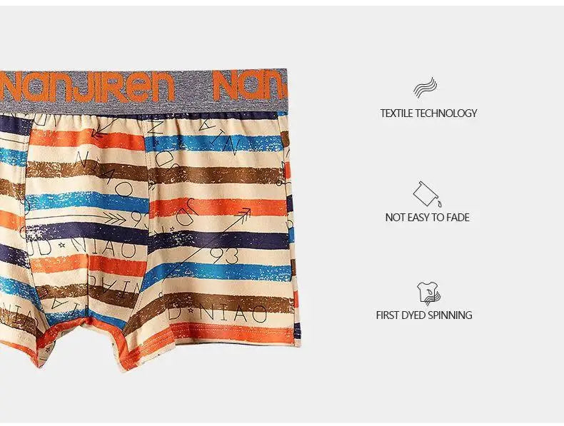 Men's Cotton Boxer Shorts Underwear 4Pcs Set