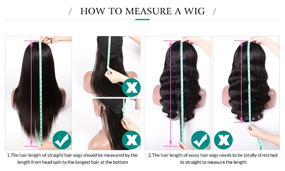 Body Wave Lace Frontal Wig 200 Density Human Hair 42 44 Inch