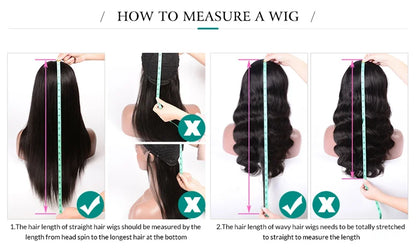 Body Wave Lace Frontal Wig 200 Density Human Hair 42 44 Inch