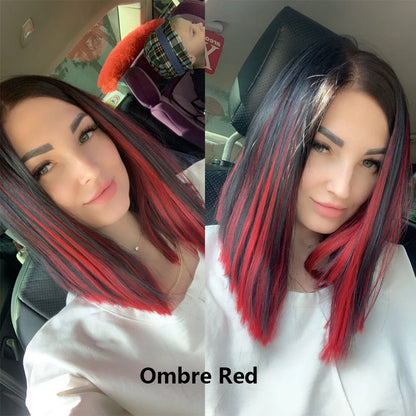 Bone Straight Synthetic Hair Bundles Yaki Weaving