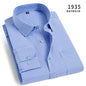 Men's Striped Long-Sleeved Shirt Comfortable Cotton Blend