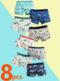Boys Cotton Boxer Briefs with Dinosaur Print