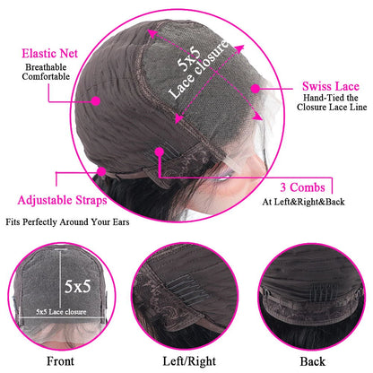 Body Wave Lace Frontal Wig 200 Density Human Hair 42 44 Inch