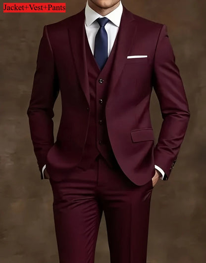 Slim Fit Black Tuxedo Suit Set for Men
