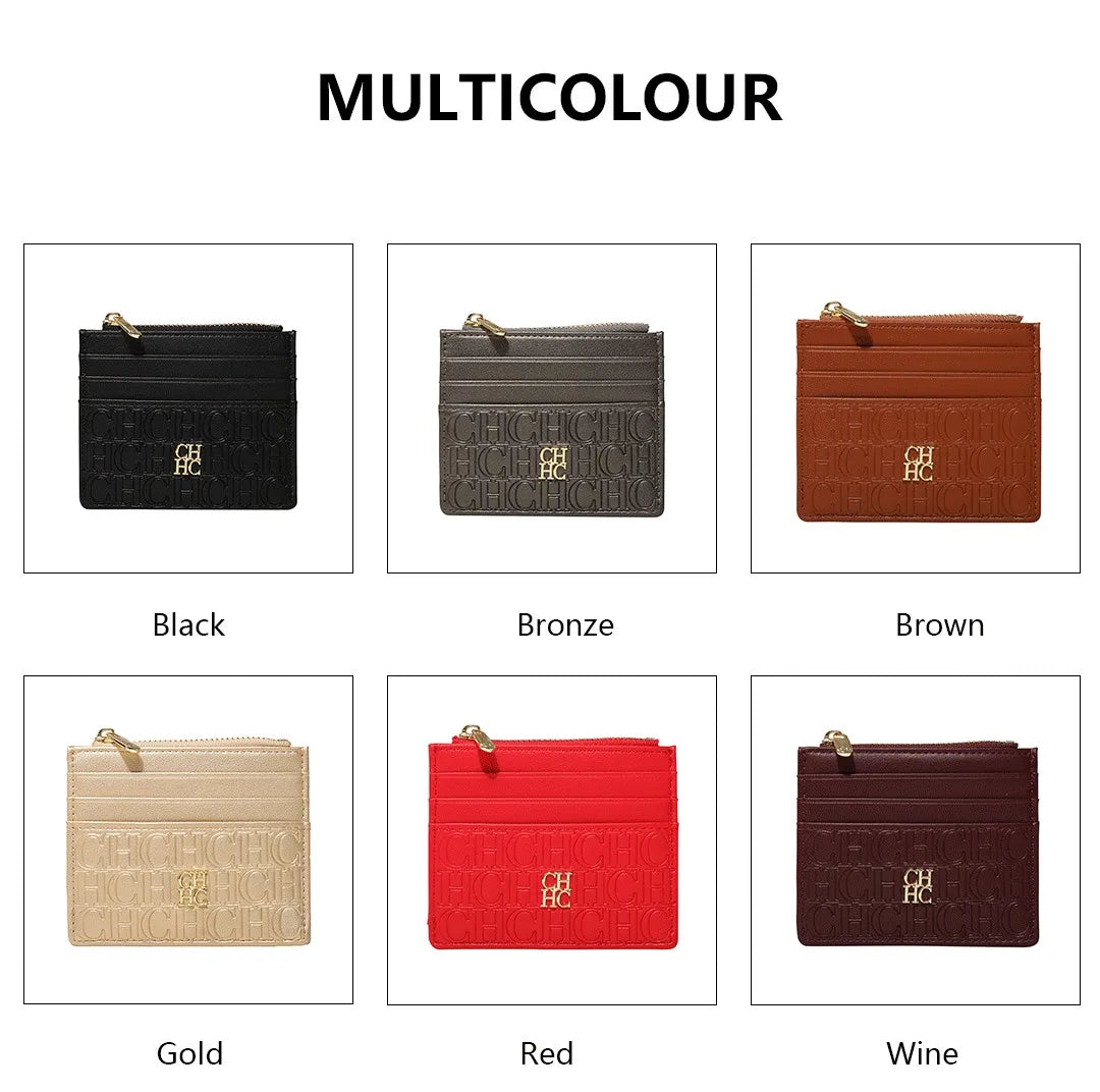 CH Women's Zipper Wallet with Letter Decoration