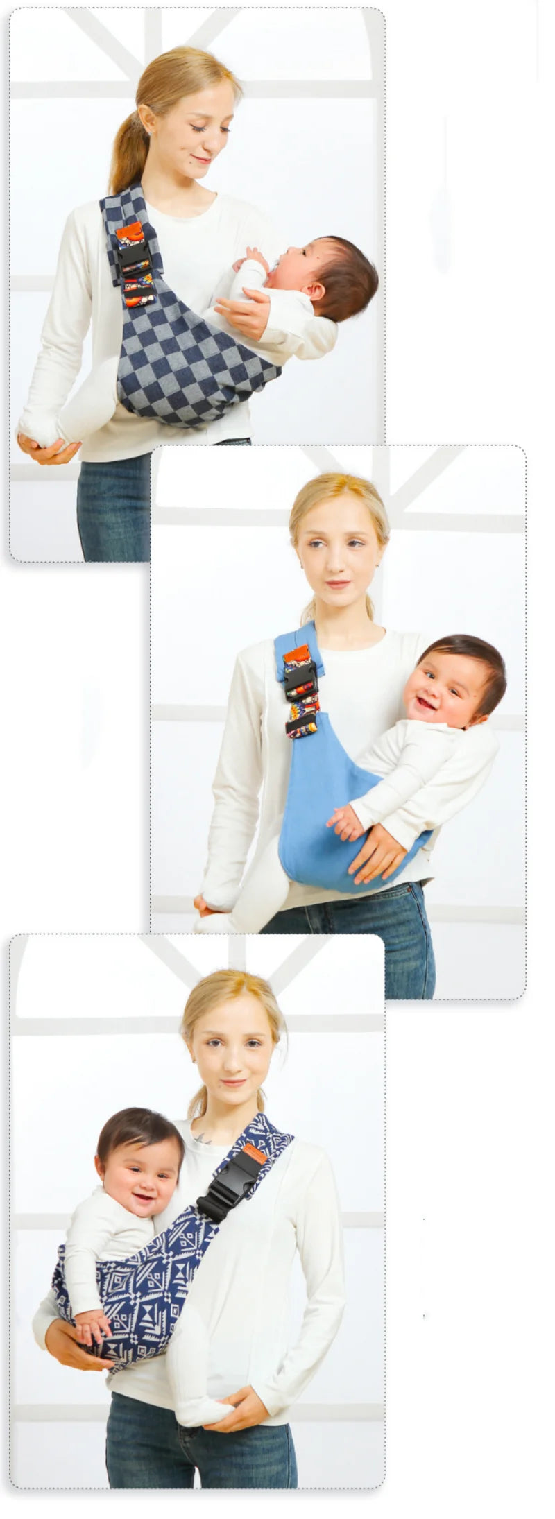 Soft Cotton Baby Carrier Sling with Anti-Slip Design