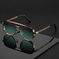 Double-Beam Alloy Sunglasses for Casual Use