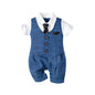 Newborn Striped Romper Overalls for Baby Boys