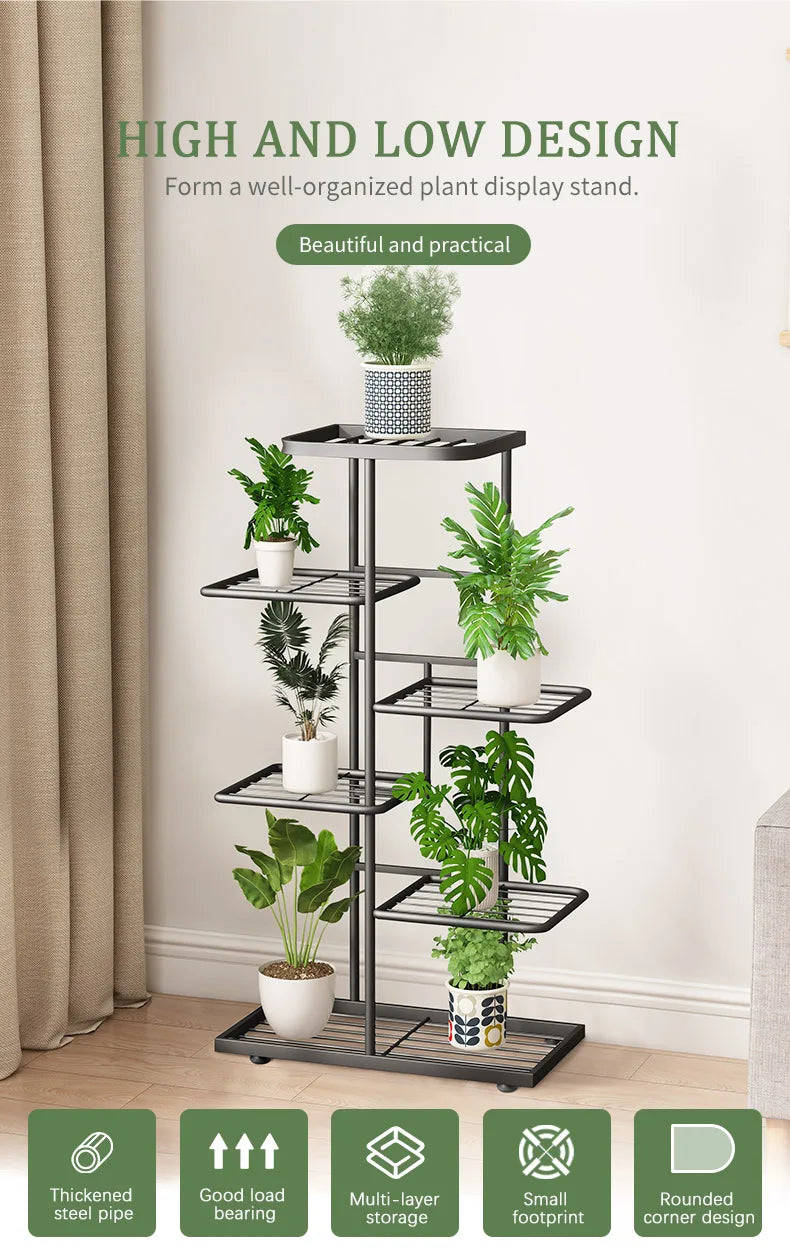 Iron Plant Stand Organizer with 6 Layers for Flowers