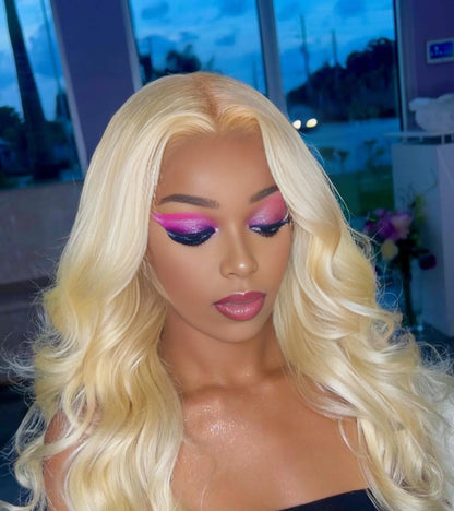 613 Body Wave Lace Frontal Wig Human Hair Blonde 30 Inch