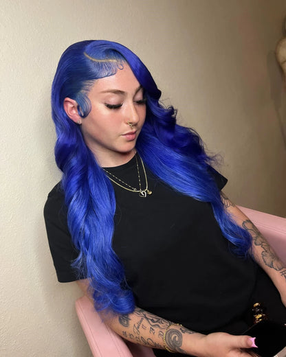 Dark Blue 13x4 Lace Front Wig Human Hair Body Wave